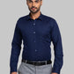 Men White Slim Fit Structure Cotton Shirts