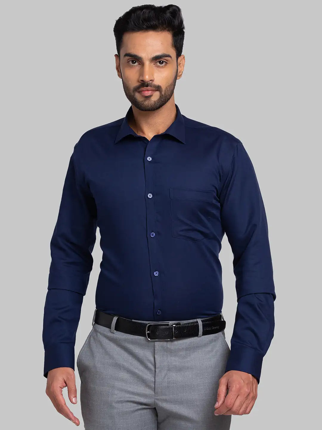 Men White Slim Fit Structure Cotton Shirts