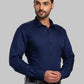 Men White Slim Fit Structure Cotton Shirts