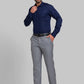 Men White Slim Fit Structure Cotton Shirts