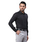 Park Avenue Men Blue Structure Slim Fit Cotton Cutaway Collar Shirt