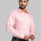 Men Yellow Slim Fit Solid  Cotton   Shirts