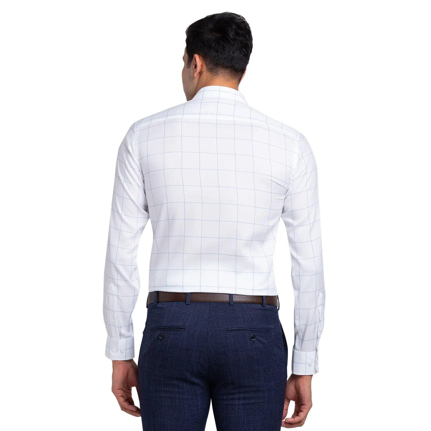 Park Avenue Men Orange Structure Slim Fit Cotton Cut Away Collar Shirt