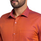 Park Avenue Men Violet Structure Slim Fit Cotton Cut Away Collar Shirt