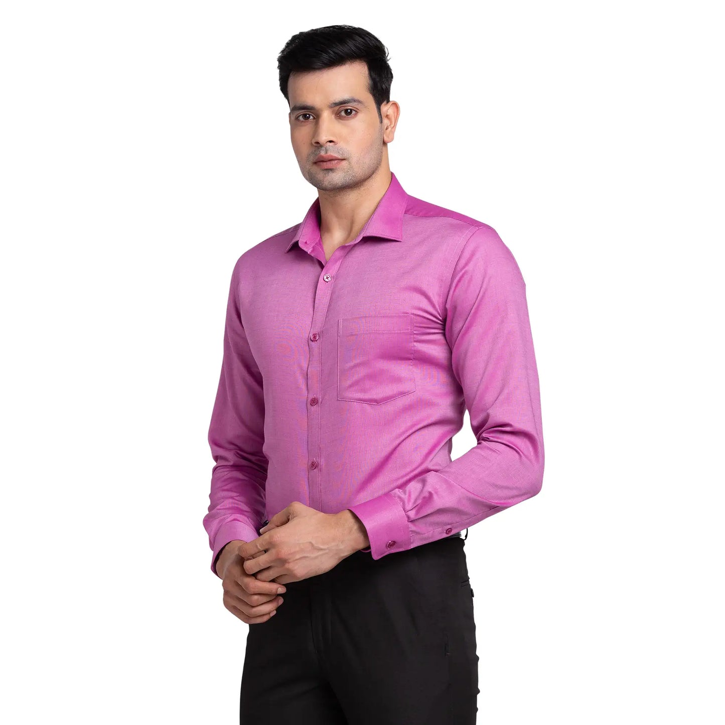 Park Avenue Men Blue Dobby Slim Fit Cotton Shirt