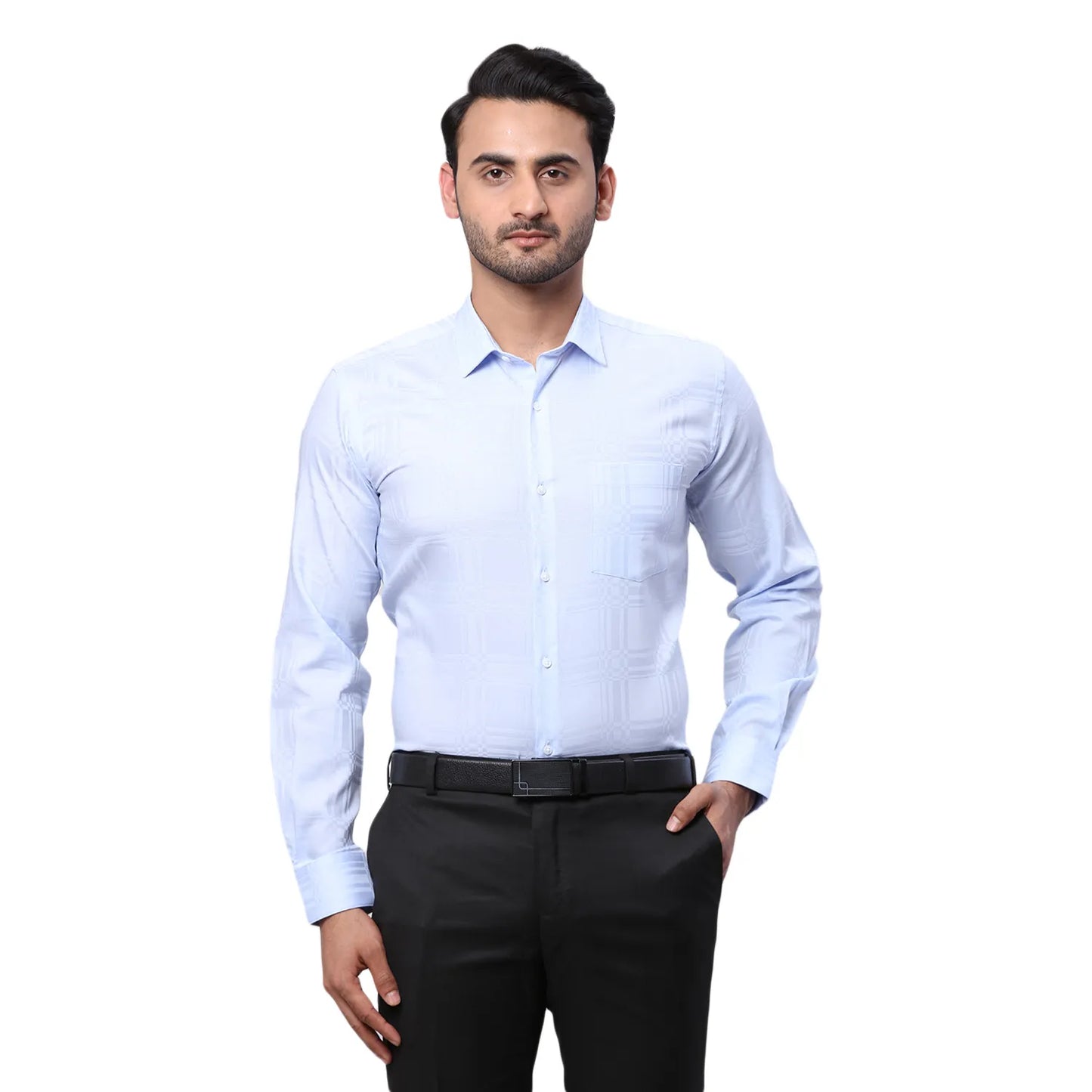 Park Avenue Men Red Structure Slim Fit Cotton Shirt