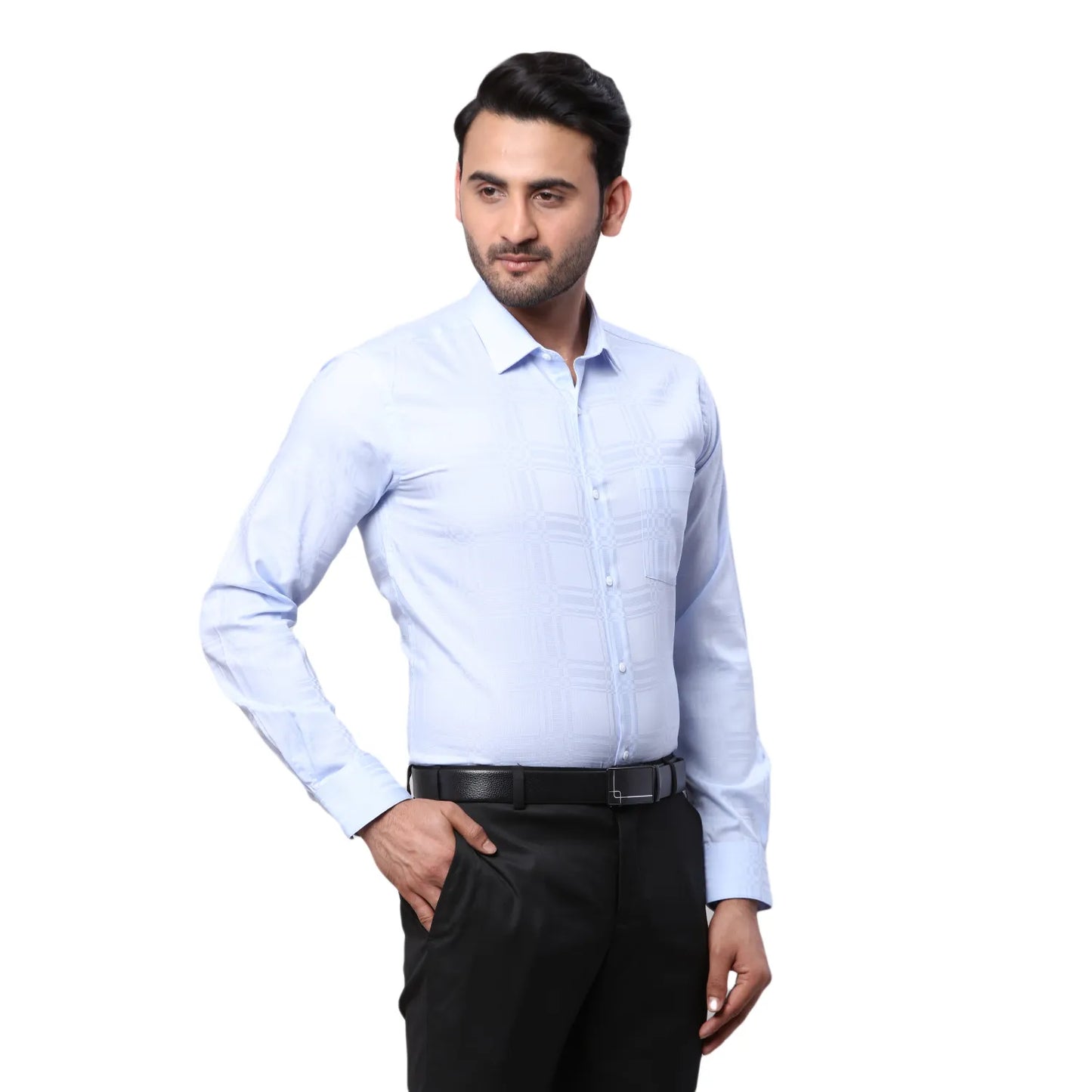 Park Avenue Men Red Structure Slim Fit Cotton Shirt