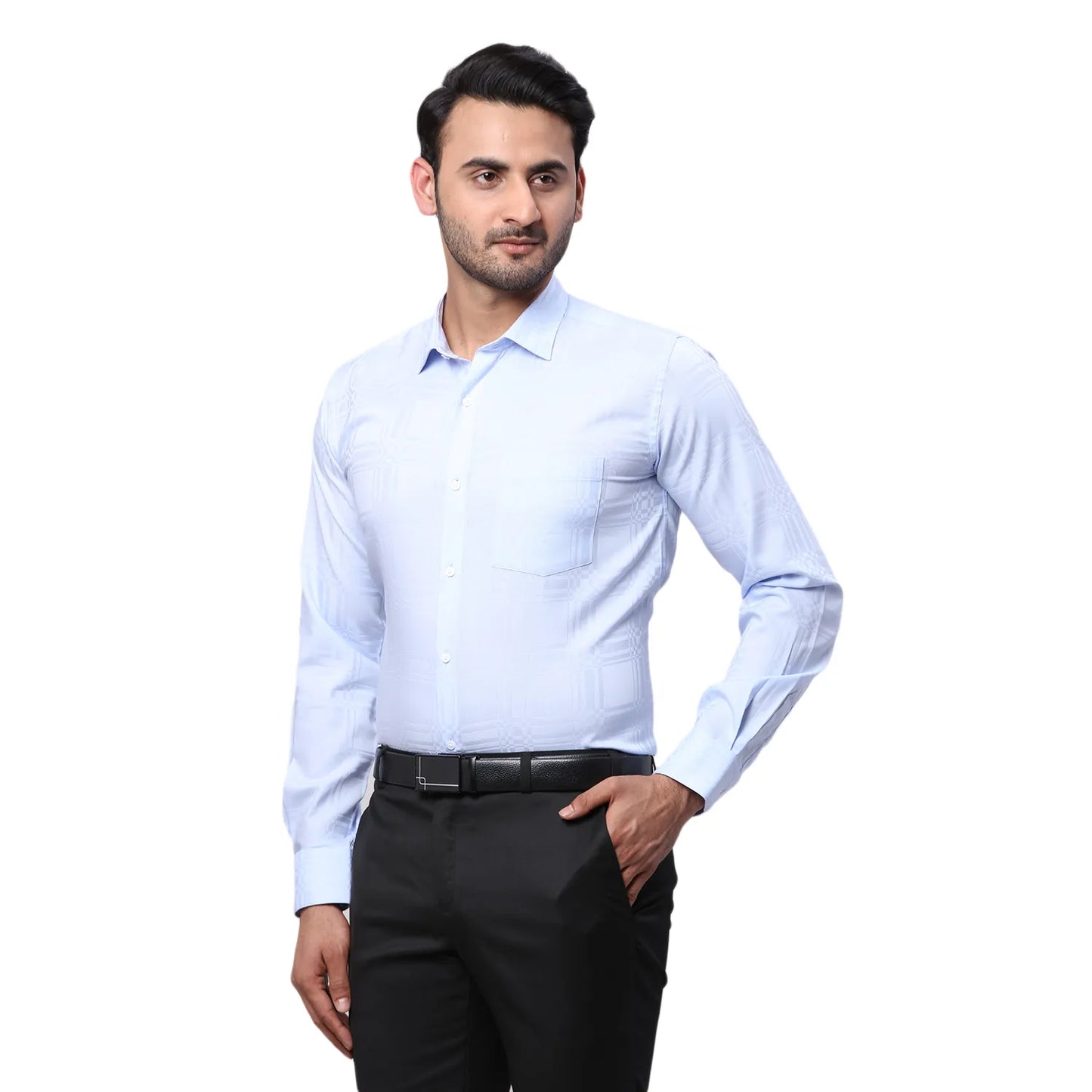 Park Avenue Men Red Structure Slim Fit Cotton Shirt