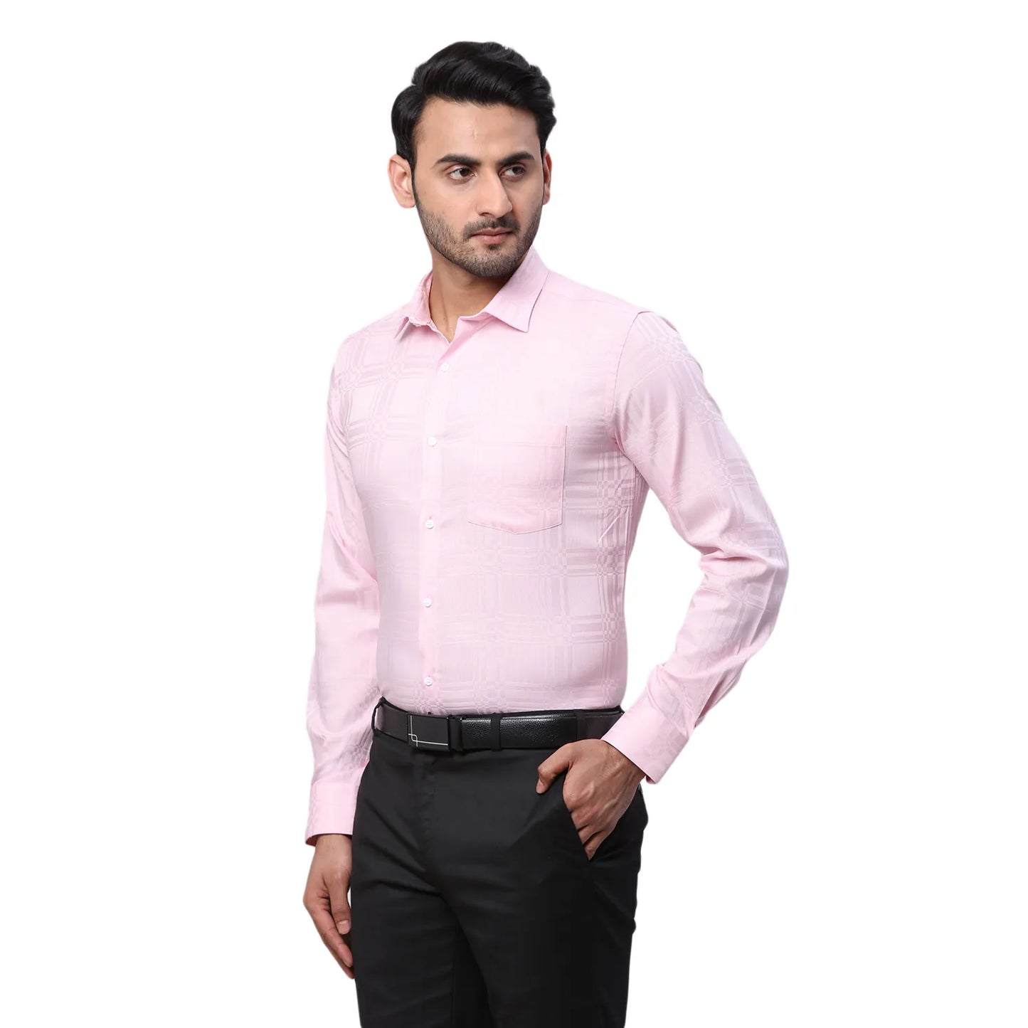 Park Avenue Men Black Structure Slim Fit Cotton Shirt