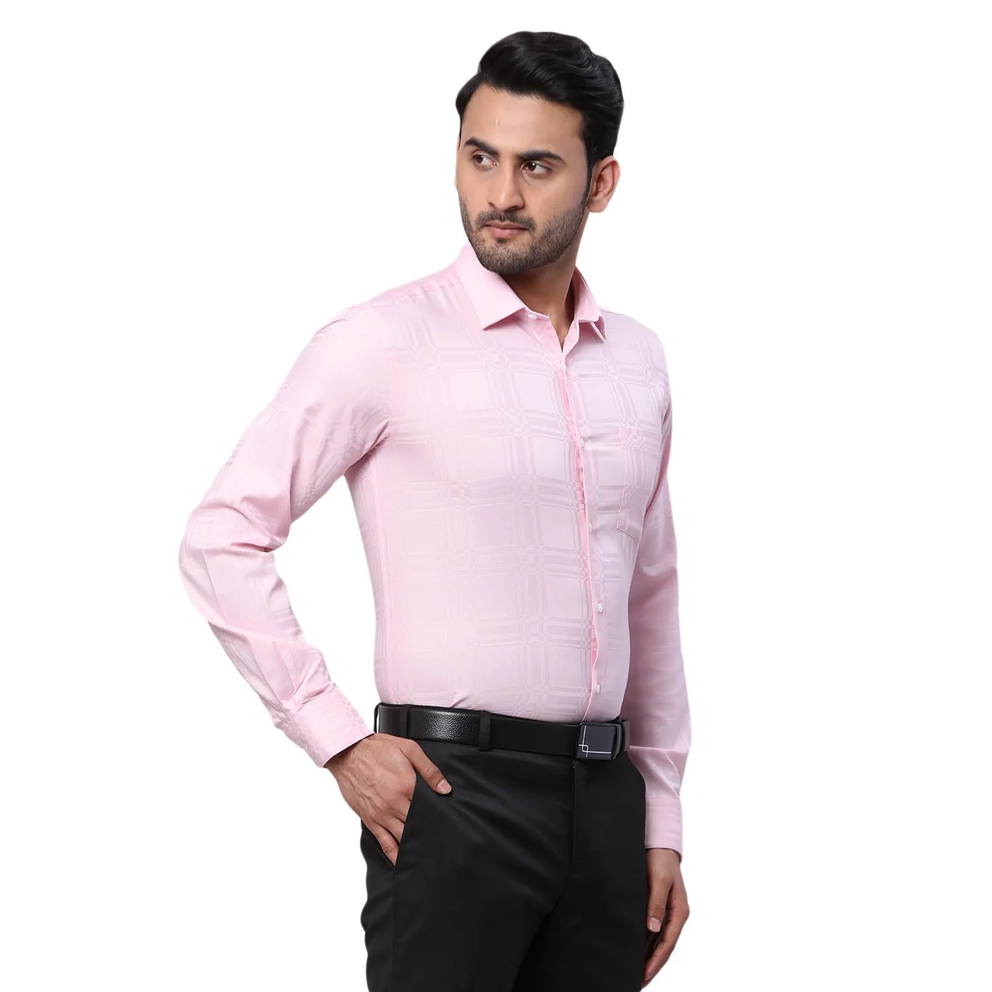 Park Avenue Men Black Structure Slim Fit Cotton Shirt