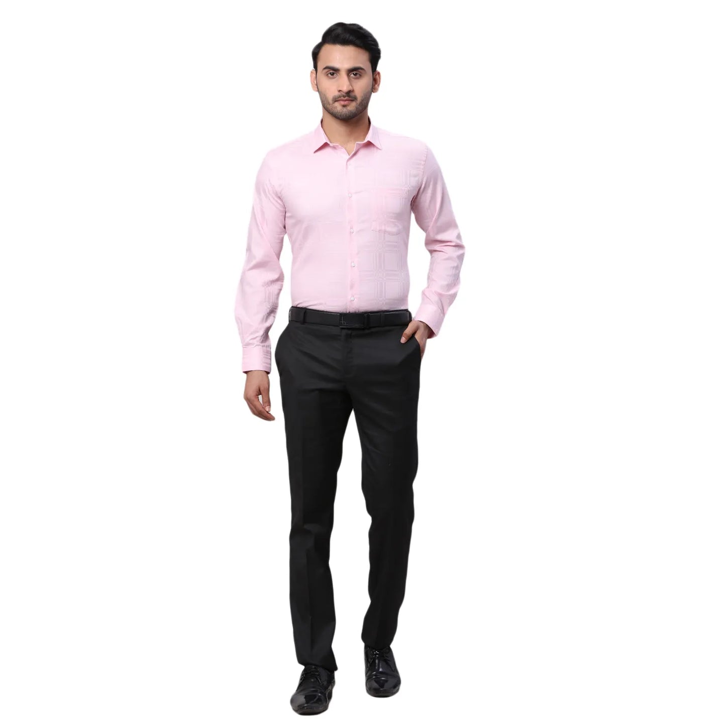 Park Avenue Men Black Structure Slim Fit Cotton Shirt