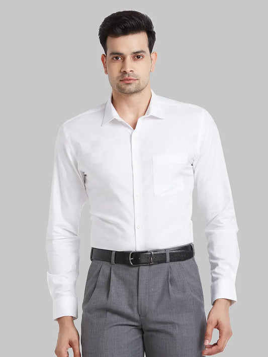 Men Blue Slim Fit Structure  Cotton   Shirts