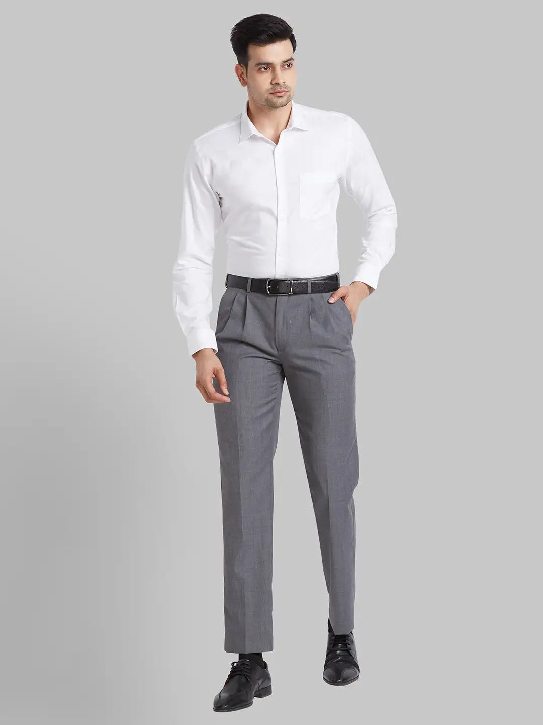 Men Blue Slim Fit Structure  Cotton   Shirts