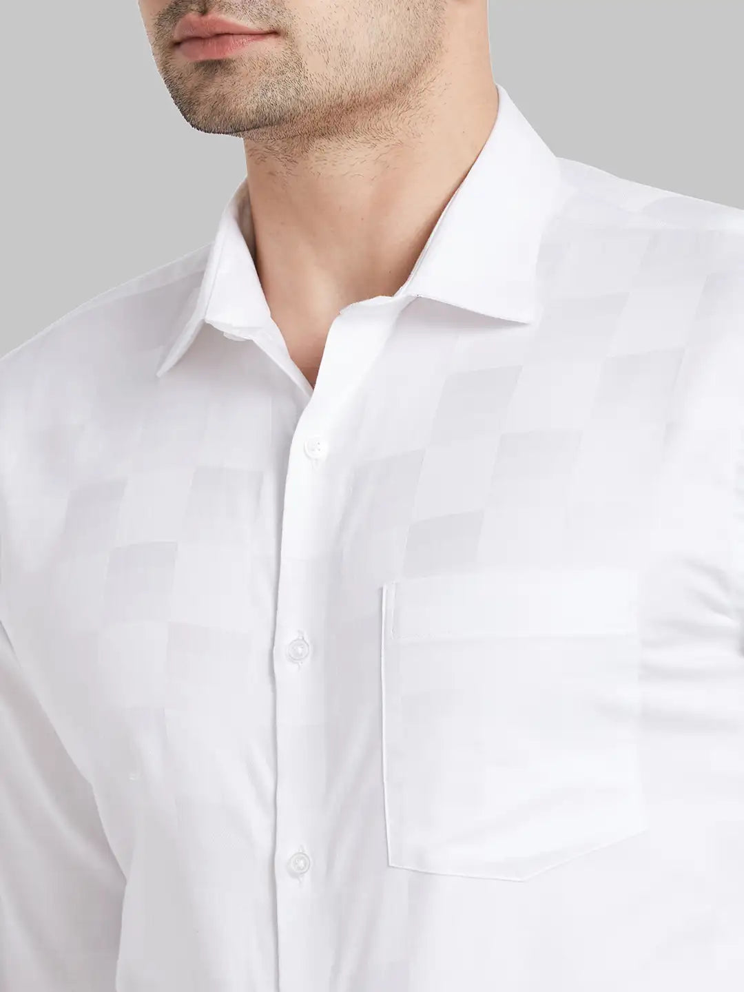 Men Blue Slim Fit Structure  Cotton   Shirts