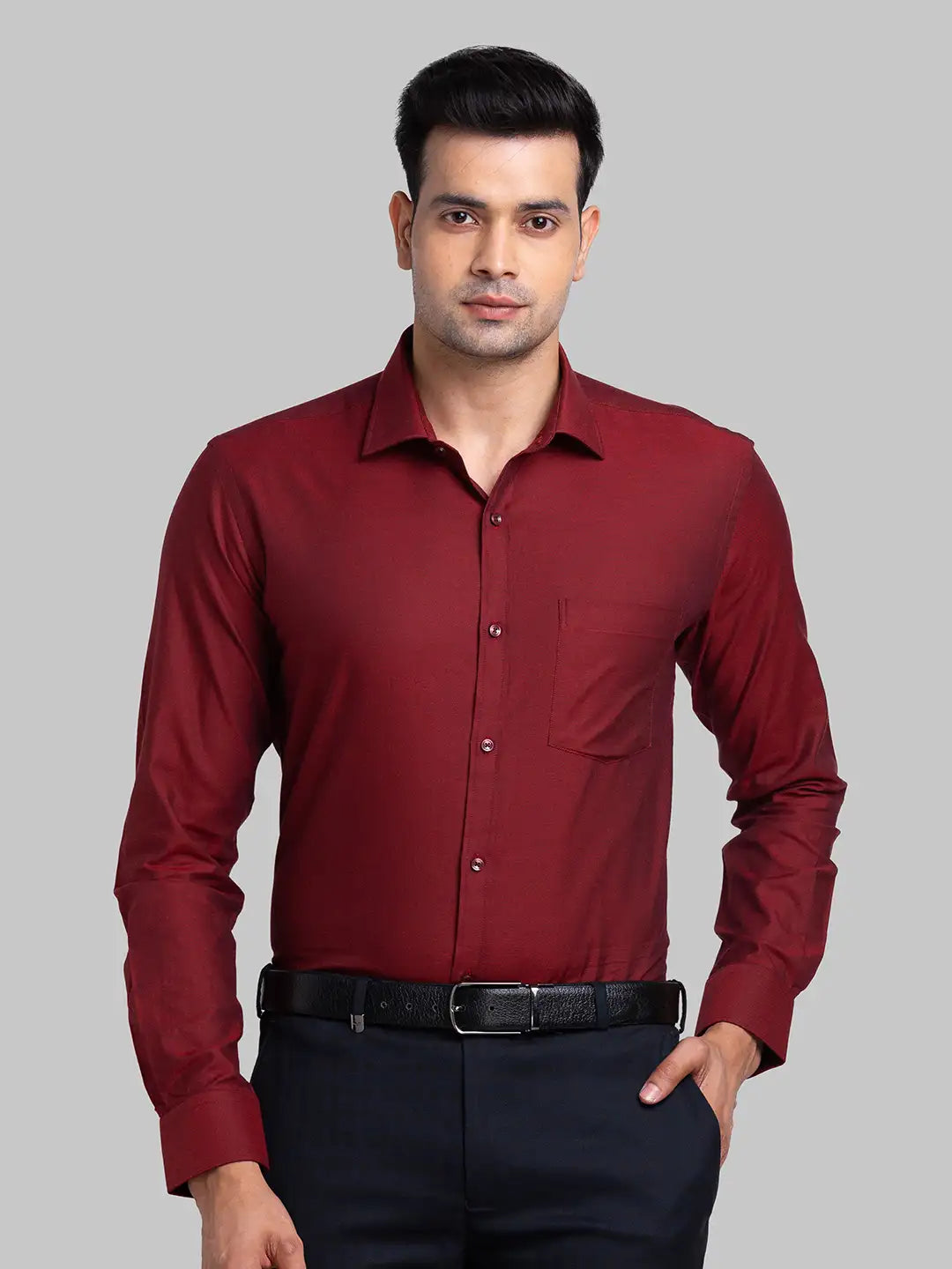 Men Slim Fit Yellow Shirt