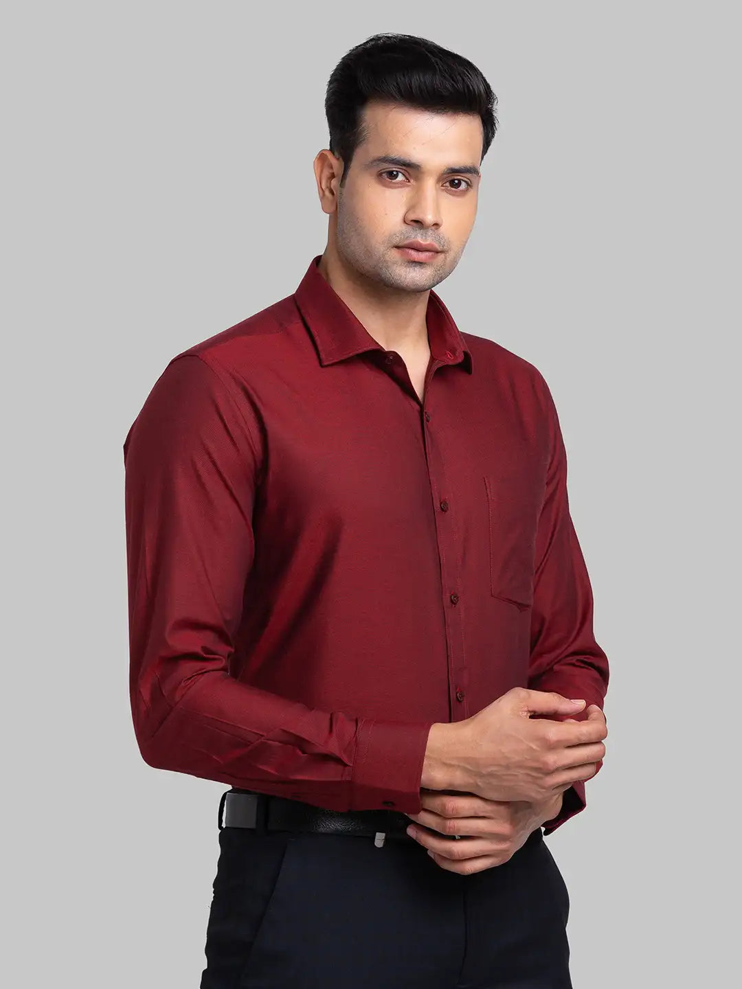 Men Slim Fit Yellow Shirt