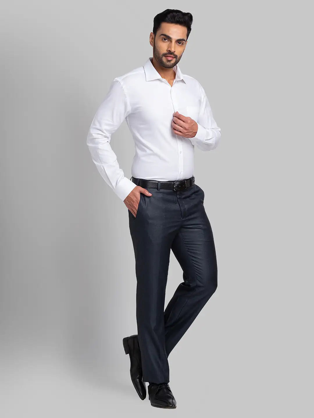 Men Blue Slim Fit Checks Cotton Shirts