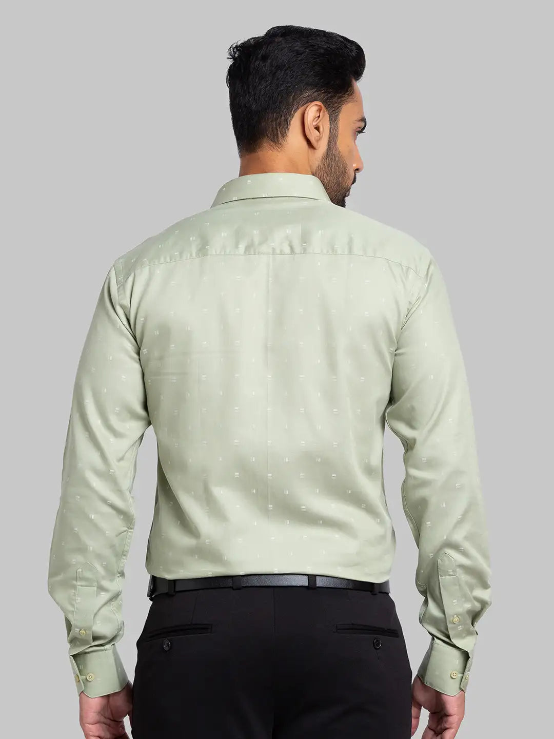 Men Blue Slim Fit Solid Cotton Blend   Shirts