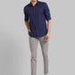 Men Grey Slim Fit Solid Cotton Blend   Shirts