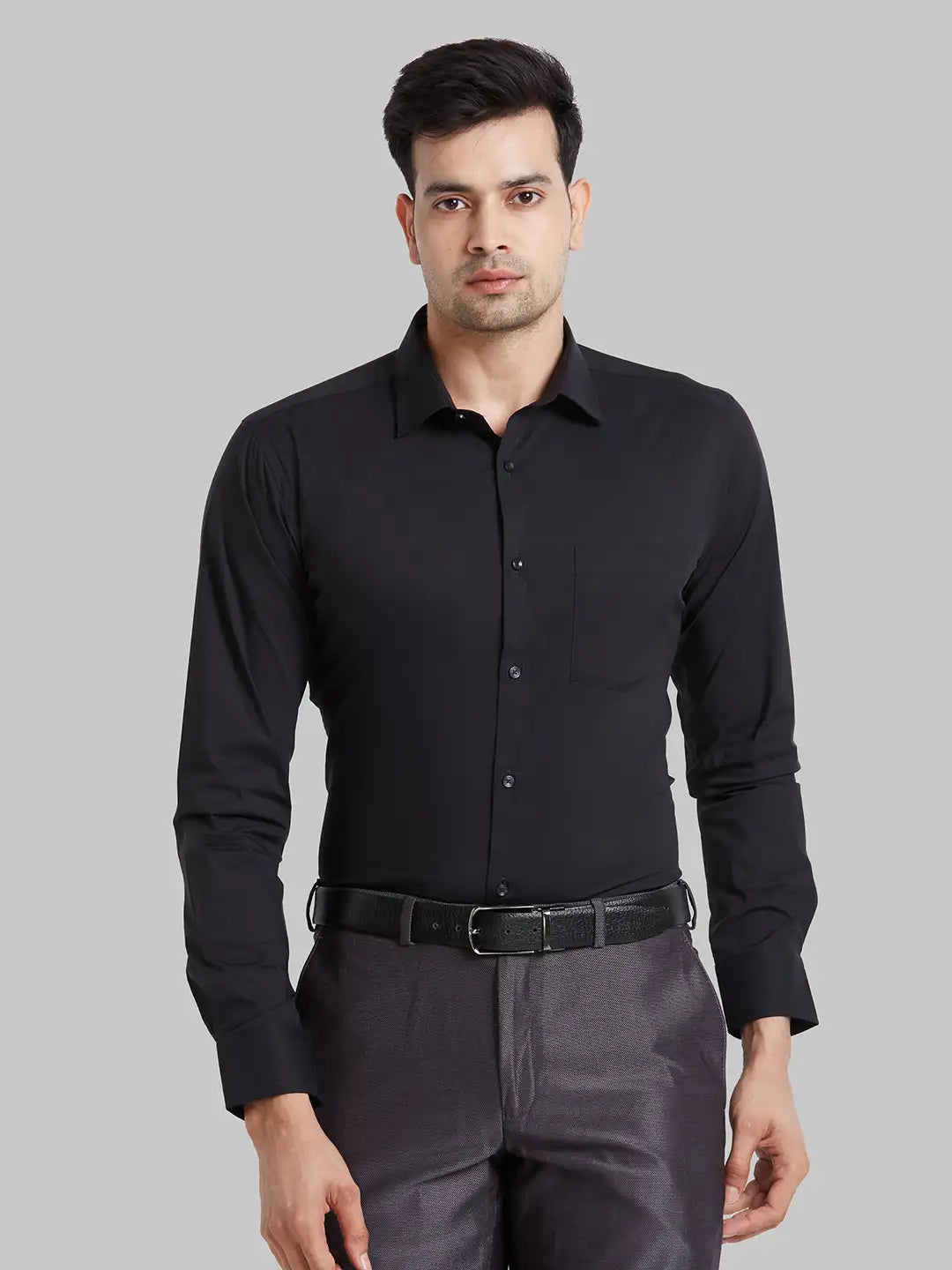 Men Green Slim Fit Solid Cotton Blend   Shirts
