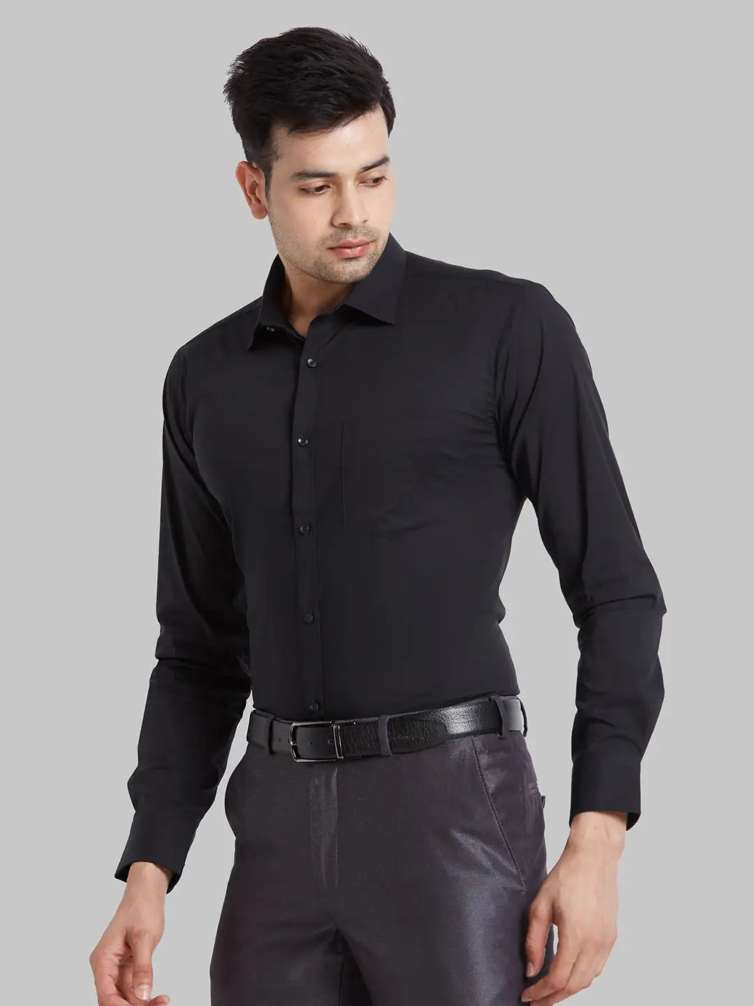Men Green Slim Fit Solid Cotton Blend   Shirts