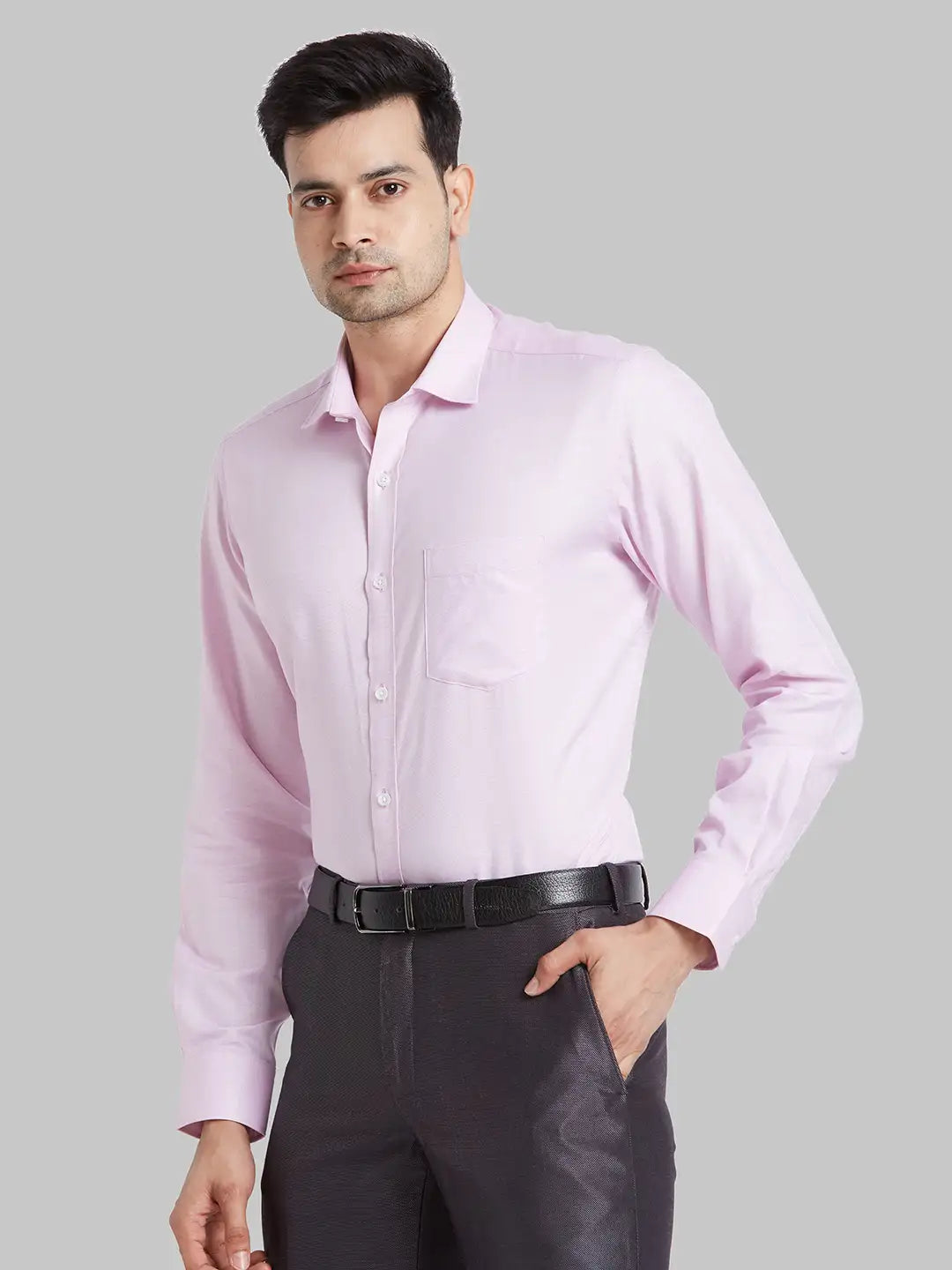 Men White Slim Fit Solid Cotton Blend   Shirts