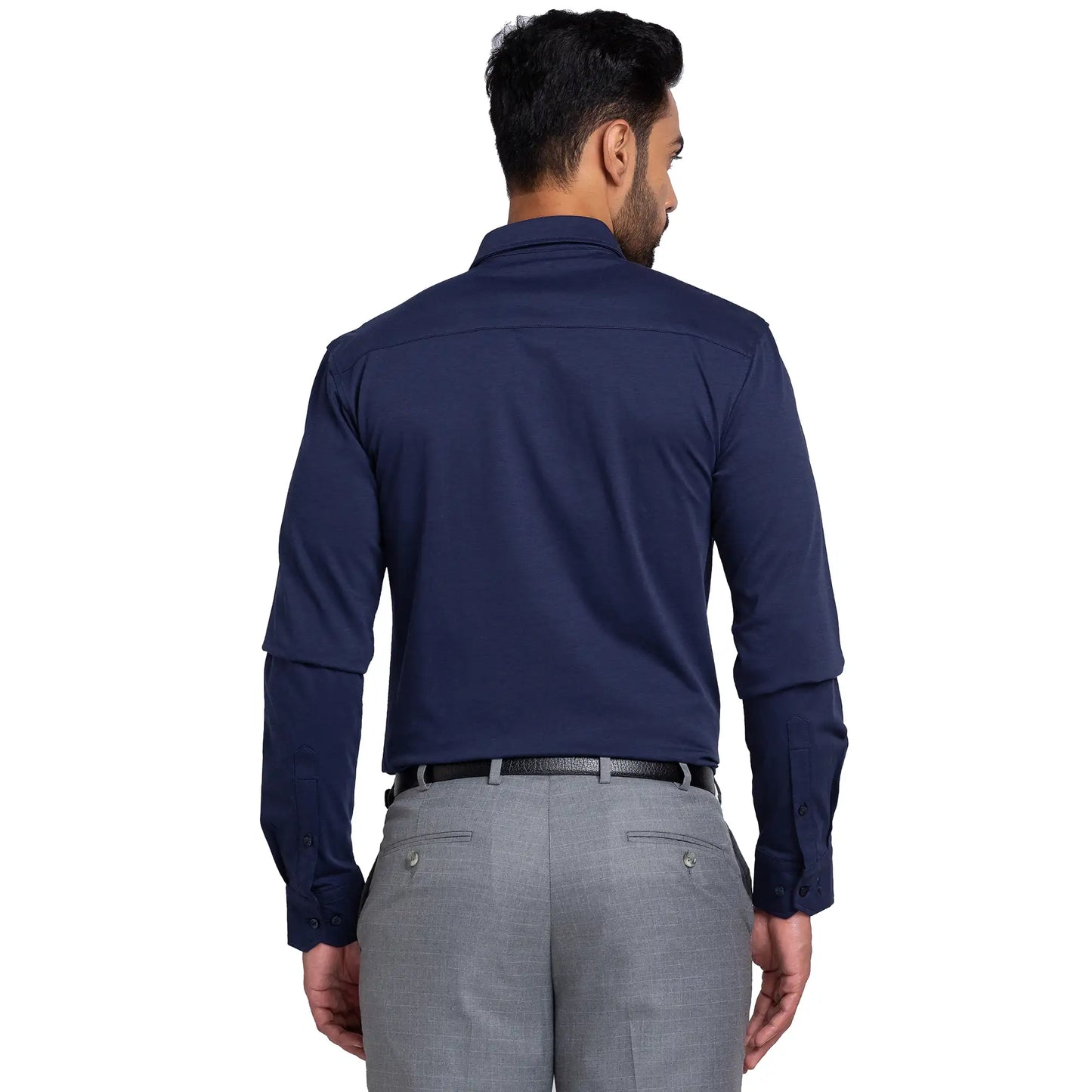 Park Avenue Men Black Solid Slim Fit Cotton Blend Shirt
