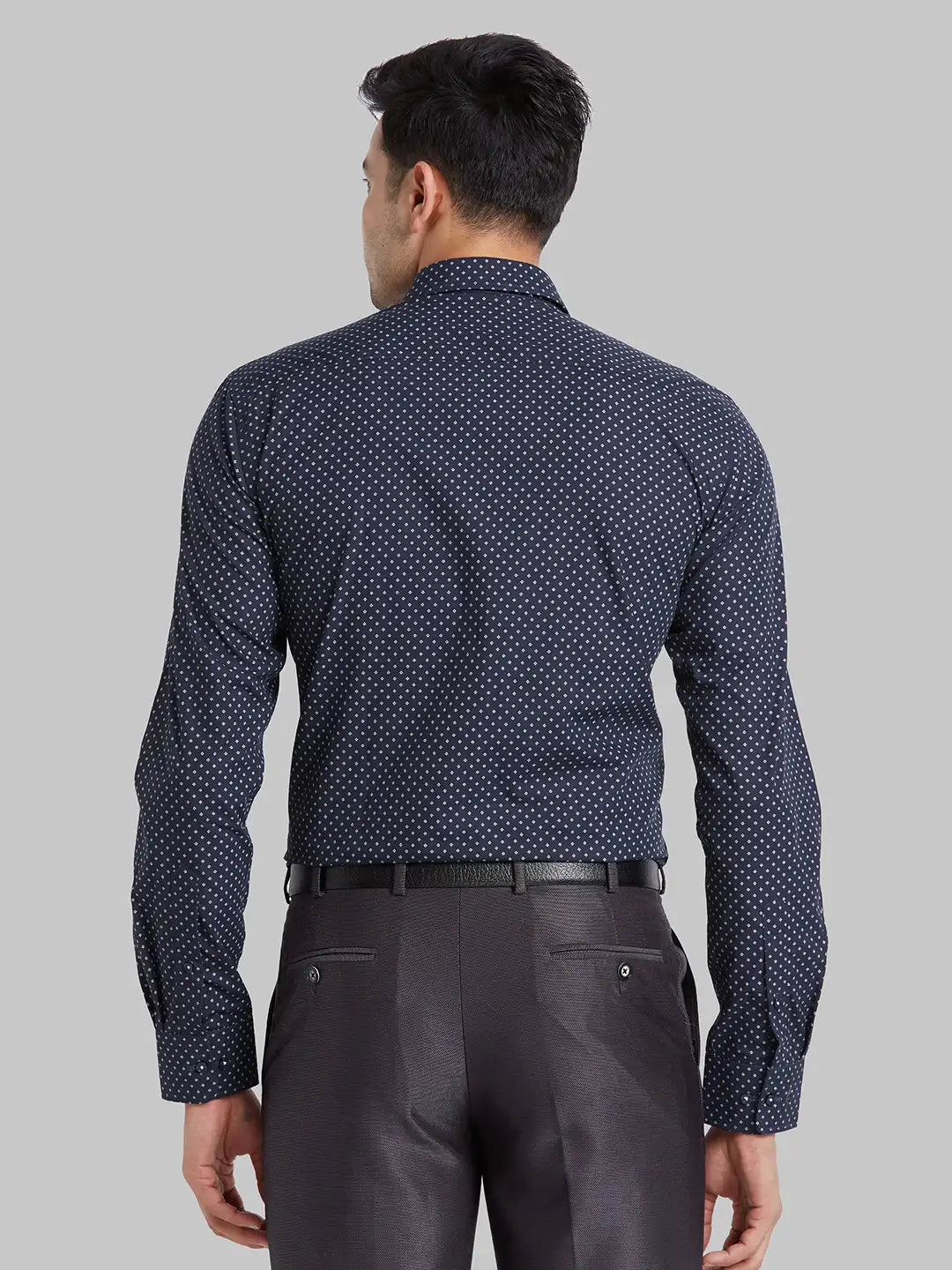 Park Avenue Men Blue Print Slim Fit Cotton Blend Shirt