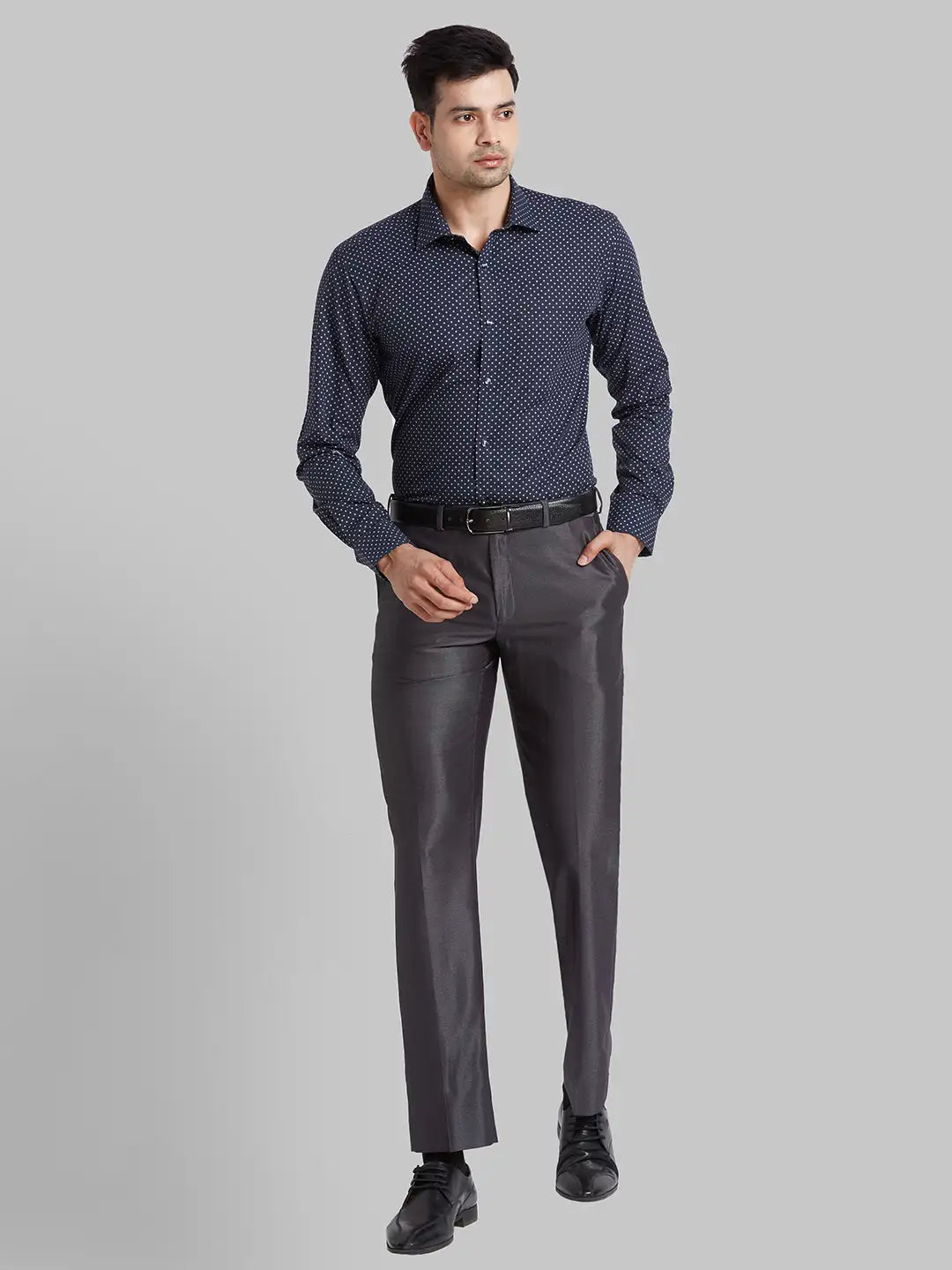 Park Avenue Men Blue Print Slim Fit Cotton Blend Shirt