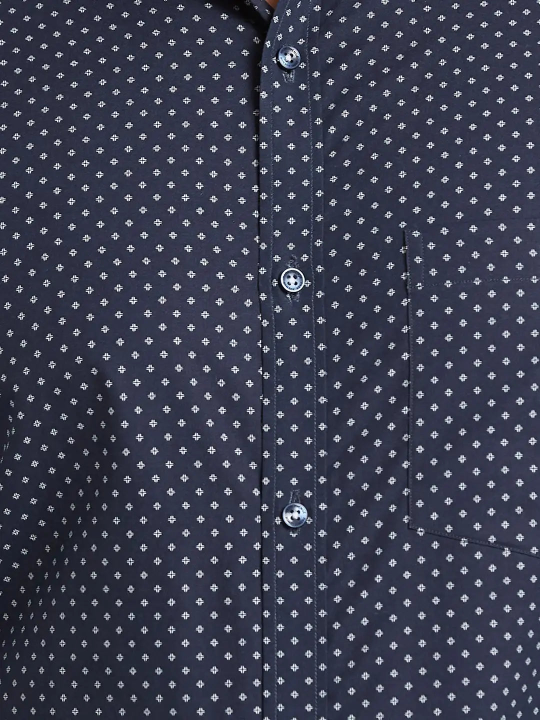 Park Avenue Men Blue Print Slim Fit Cotton Blend Shirt