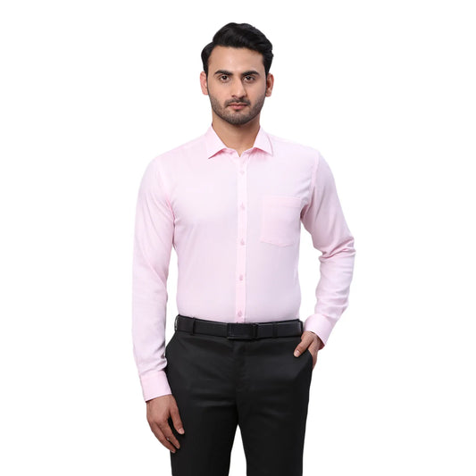 Park Avenue Men White Structure Slim Fit Cotton Cutaway Collar Shirt