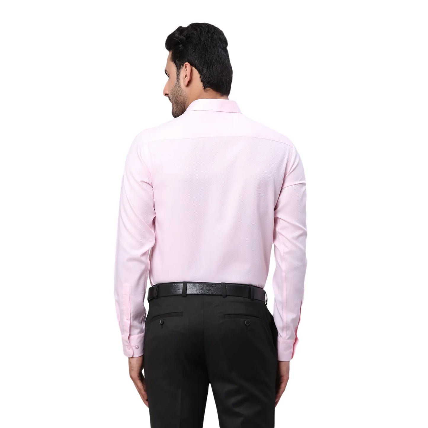 Park Avenue Men White Structure Slim Fit Cotton Cutaway Collar Shirt