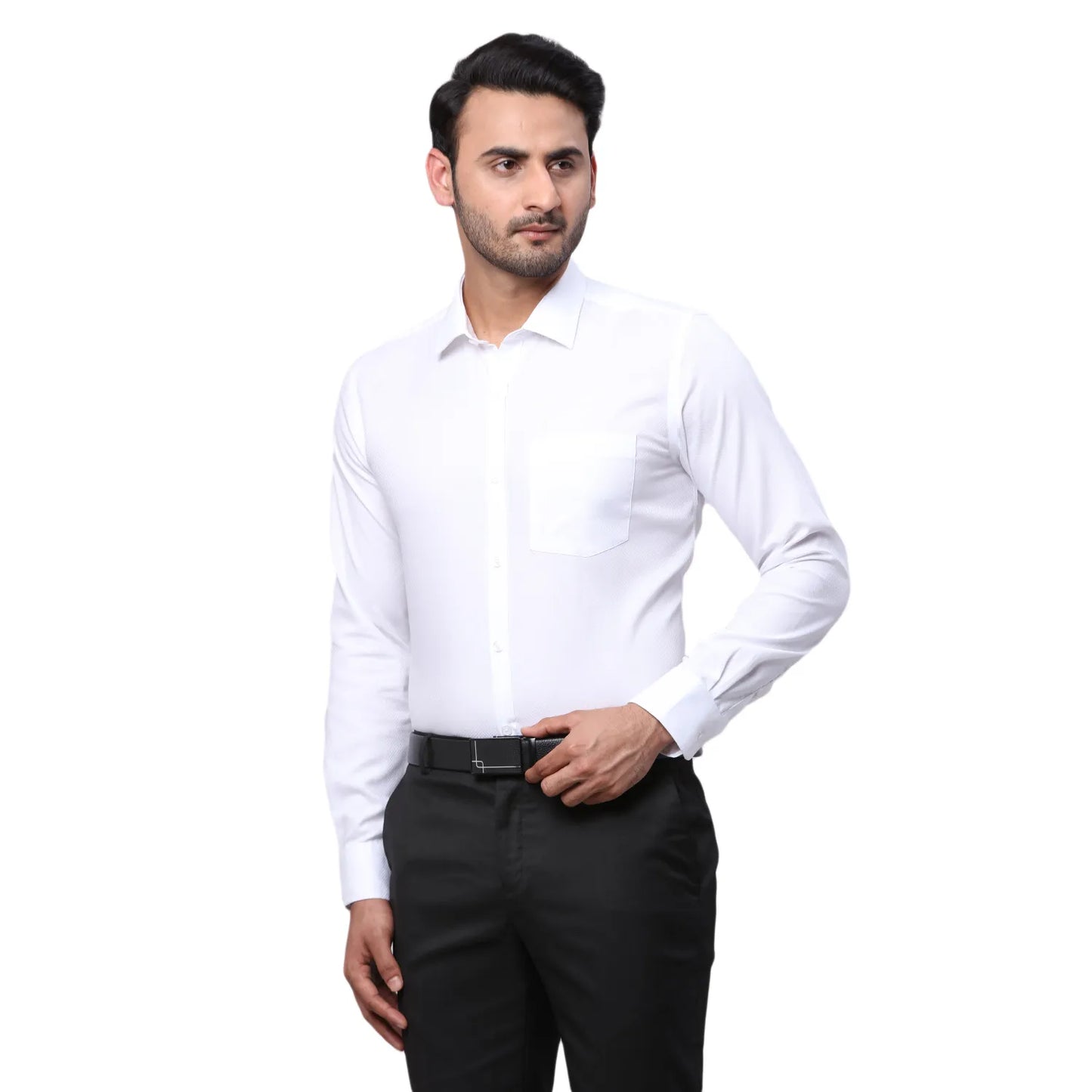Park Avenue Men Khaki Checks Slim Fit Polyester Blend Trouser