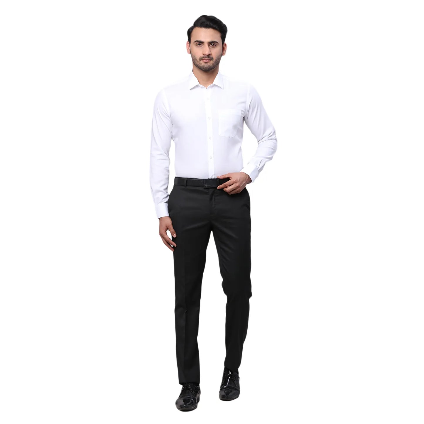 Park Avenue Men Khaki Checks Slim Fit Polyester Blend Trouser