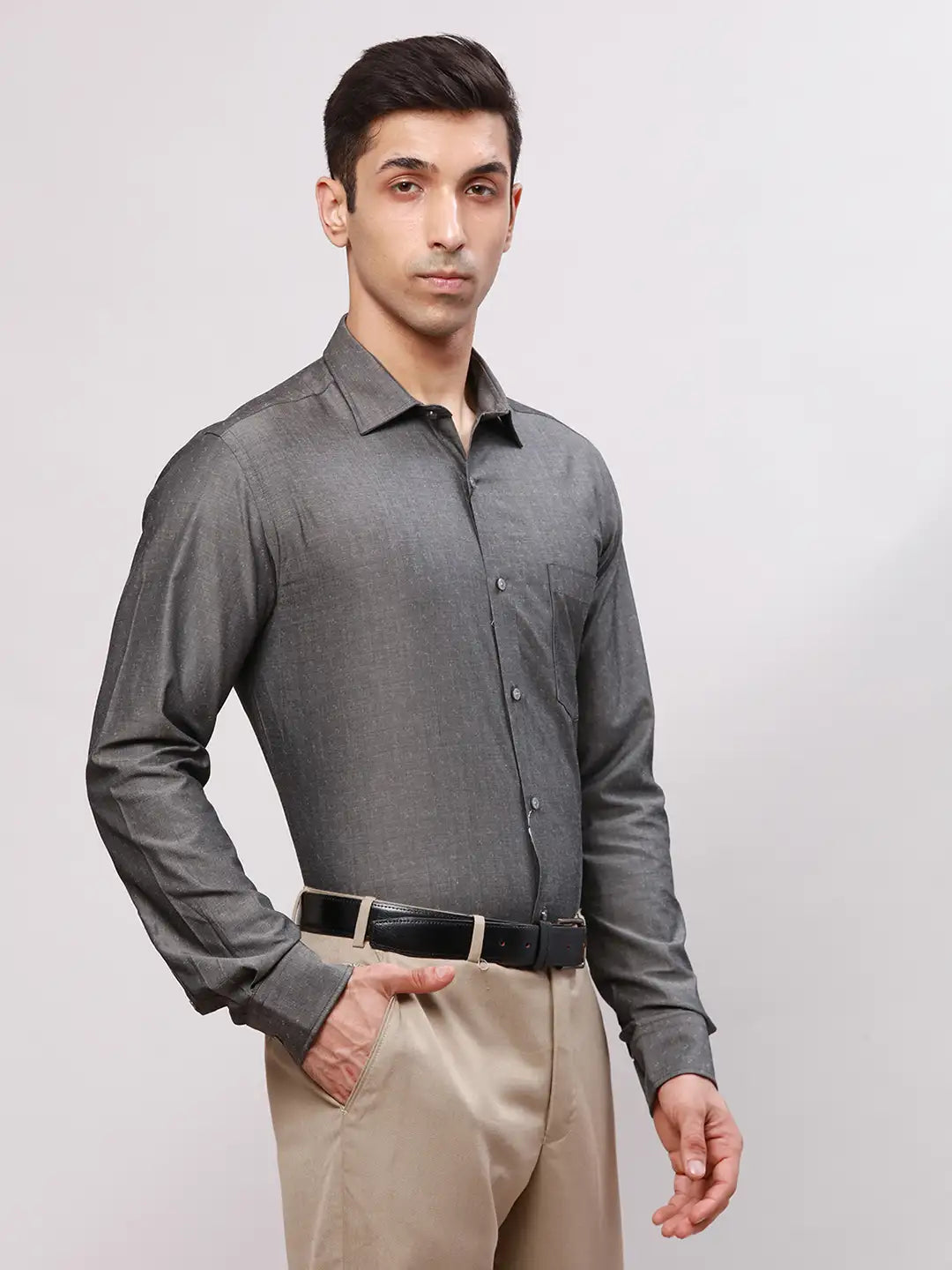 Men Violet Slim Fit Twill Cotton Blend Shirts