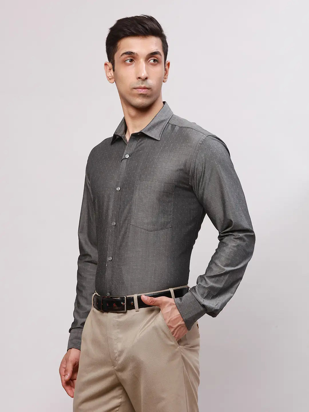Men Violet Slim Fit Twill Cotton Blend Shirts