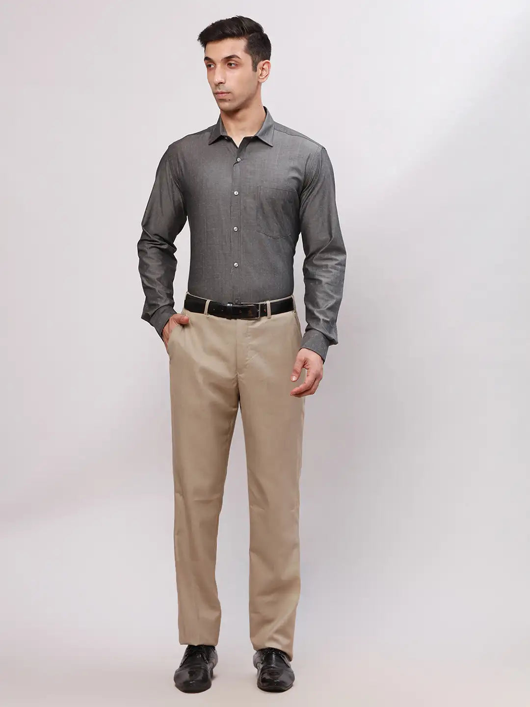 Men Violet Slim Fit Twill Cotton Blend Shirts