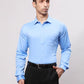 Park Avenue Men Blue Slim Fit Self Design Cotton Polyester Full Sleeve Cut Away Shirt