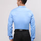 Park Avenue Men Blue Slim Fit Self Design Cotton Polyester Full Sleeve Cut Away Shirt