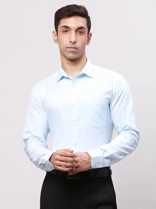 Park Avenue Men Black Structure Slim Fit Cotton Blend Shirt