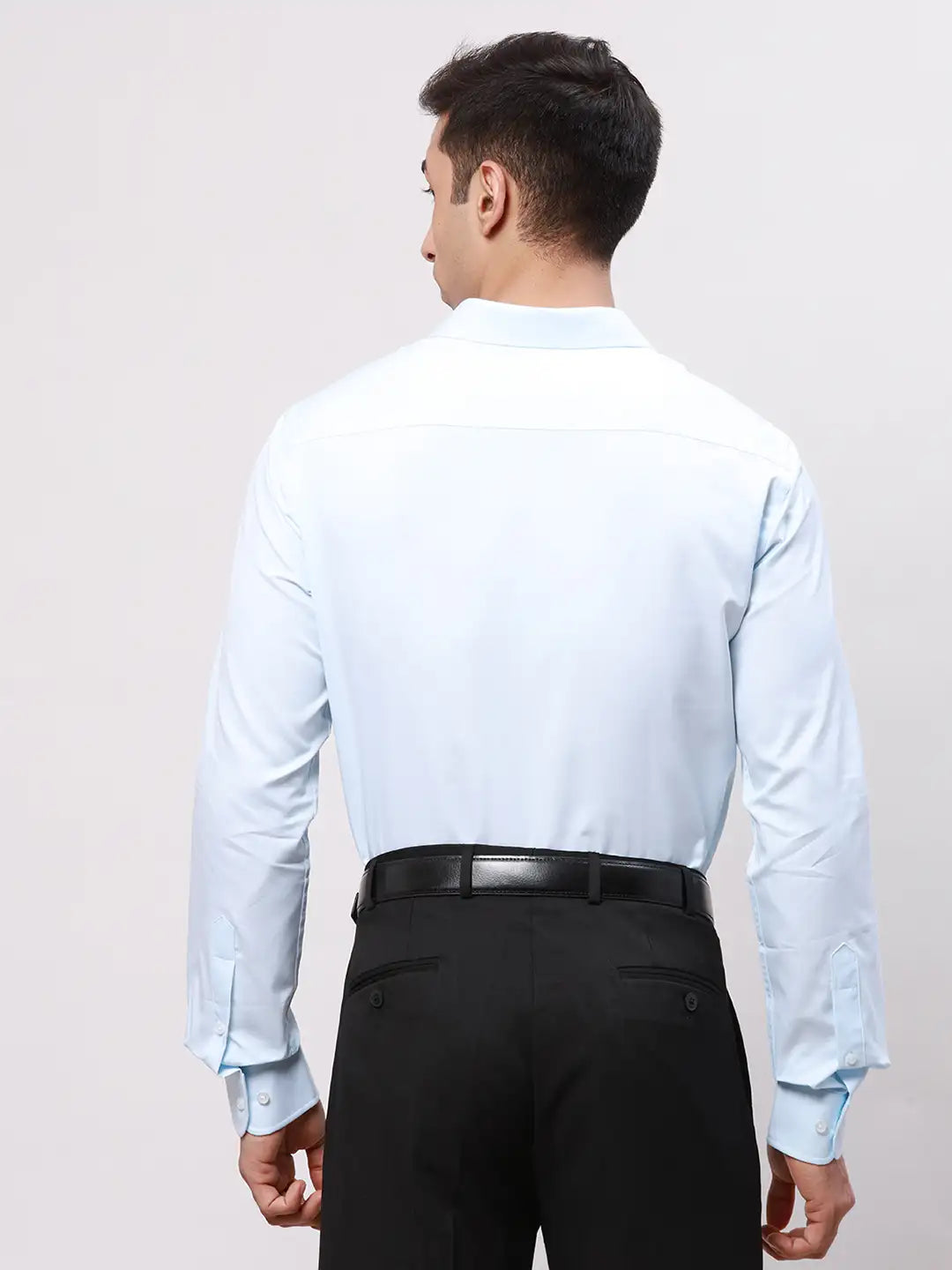 Park Avenue Men Black Structure Slim Fit Cotton Blend Shirt