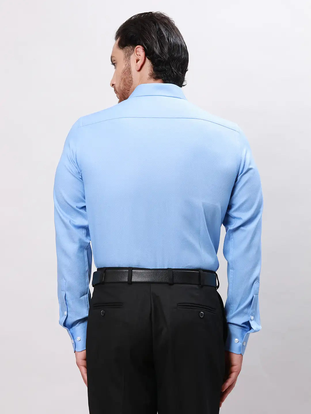 Park Avenue Men Blue Slim Fit Checks Polyester Shirts