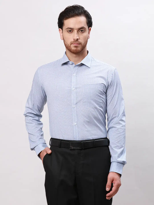 Park Avenue Men Grey Slim Fit Fil-A-Fil Cotton Shirts