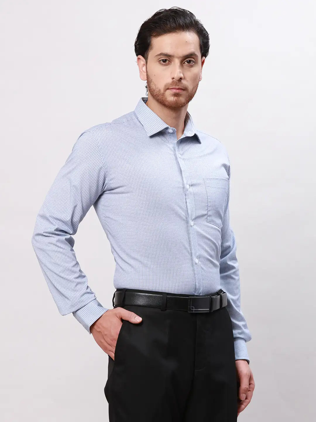Park Avenue Men Grey Slim Fit Fil-A-Fil Cotton Shirts