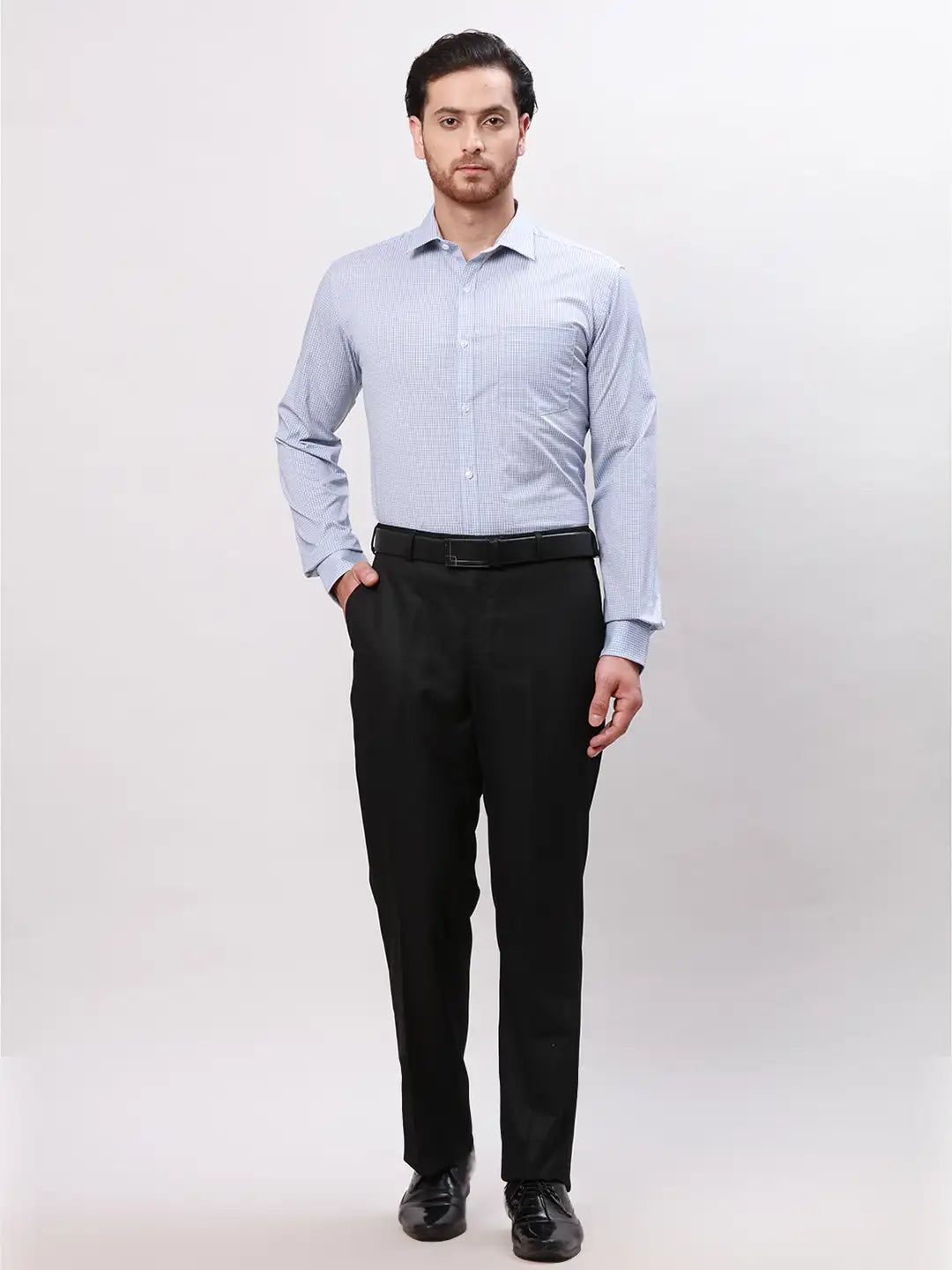 Park Avenue Men Grey Slim Fit Fil-A-Fil Cotton Shirts