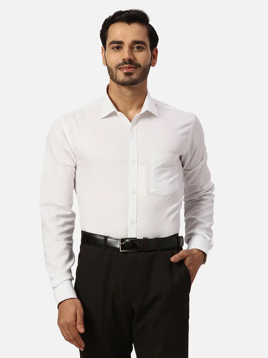 Park Avenue Slim Fit Solid Light Yellow Shirt