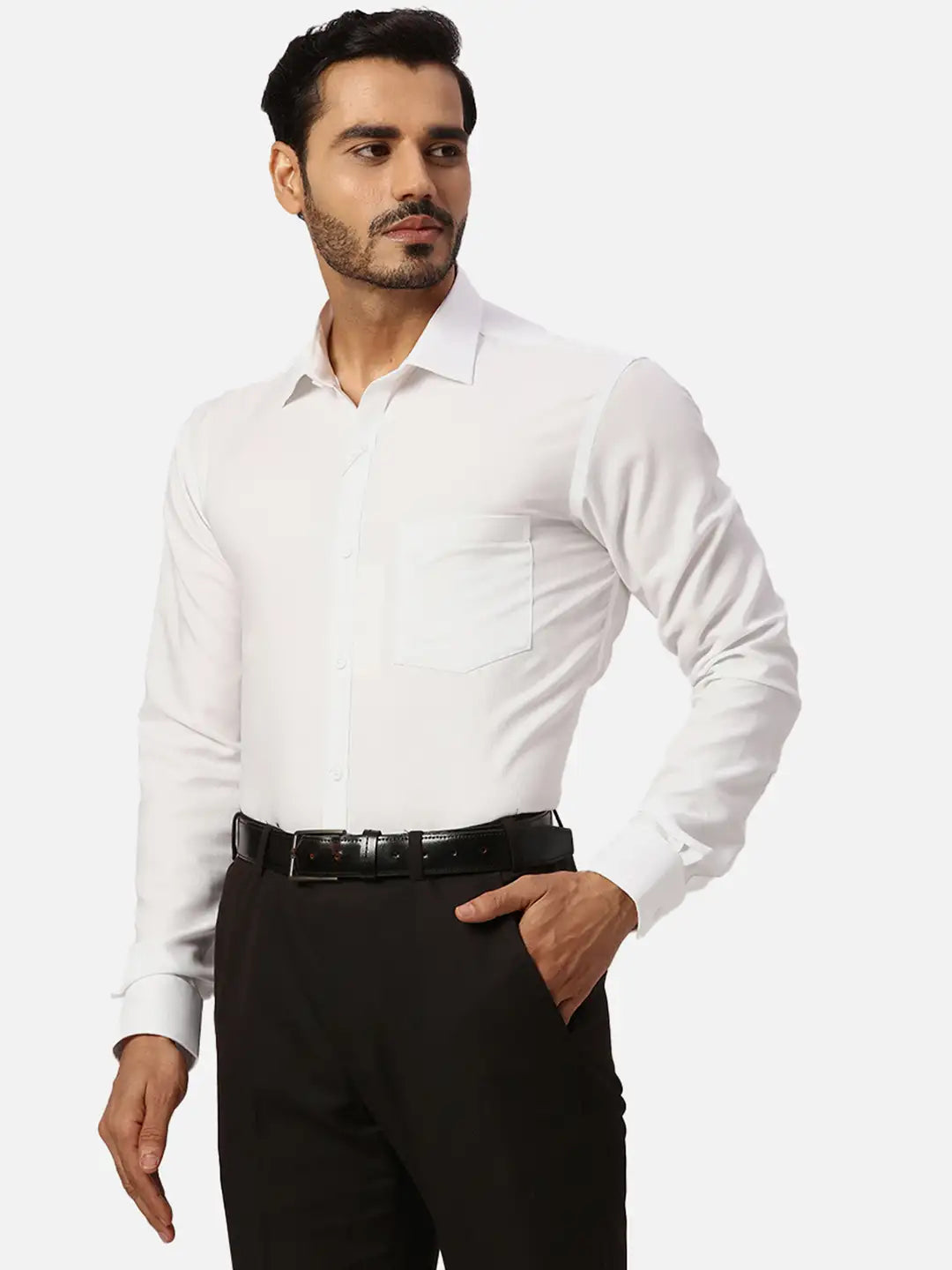 Park Avenue Slim Fit Solid Light Yellow Shirt