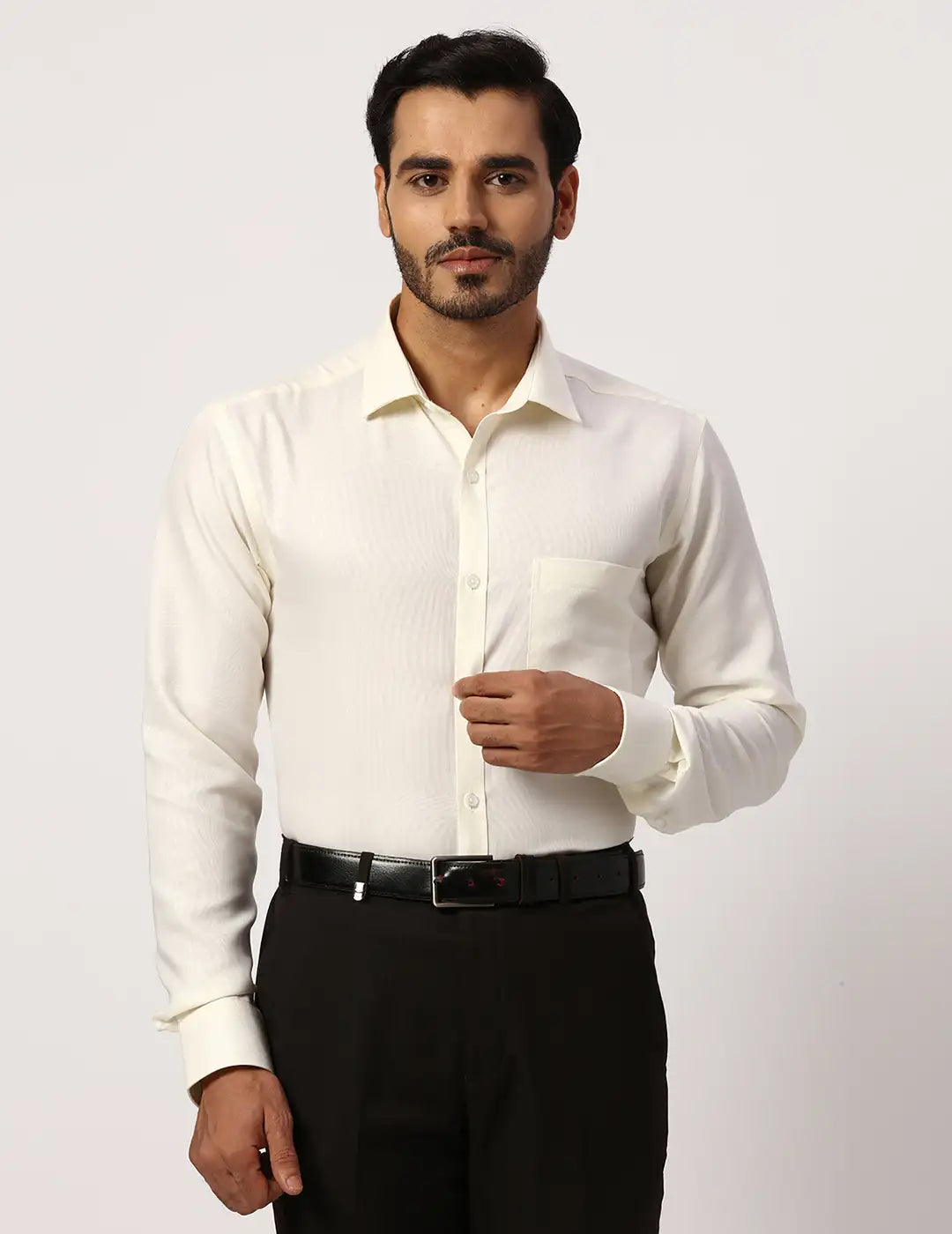Park Avenue Slim Fit Self Design Fancy Blue Shirt