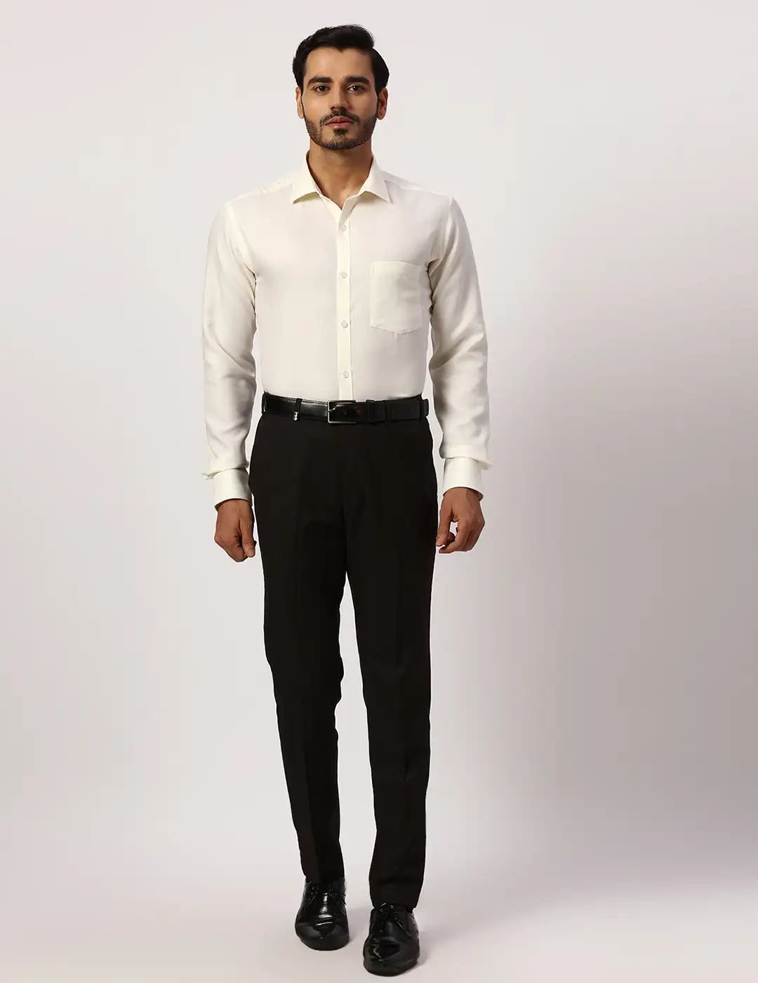 Park Avenue Slim Fit Self Design Fancy Blue Shirt