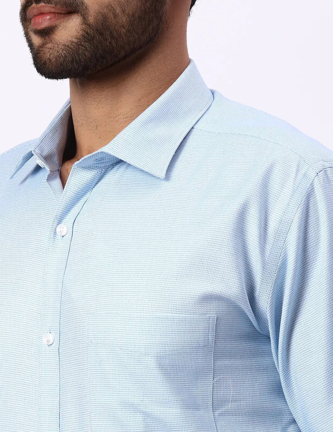 Park Avenue Slim Fit Self Design Light Green Shirt